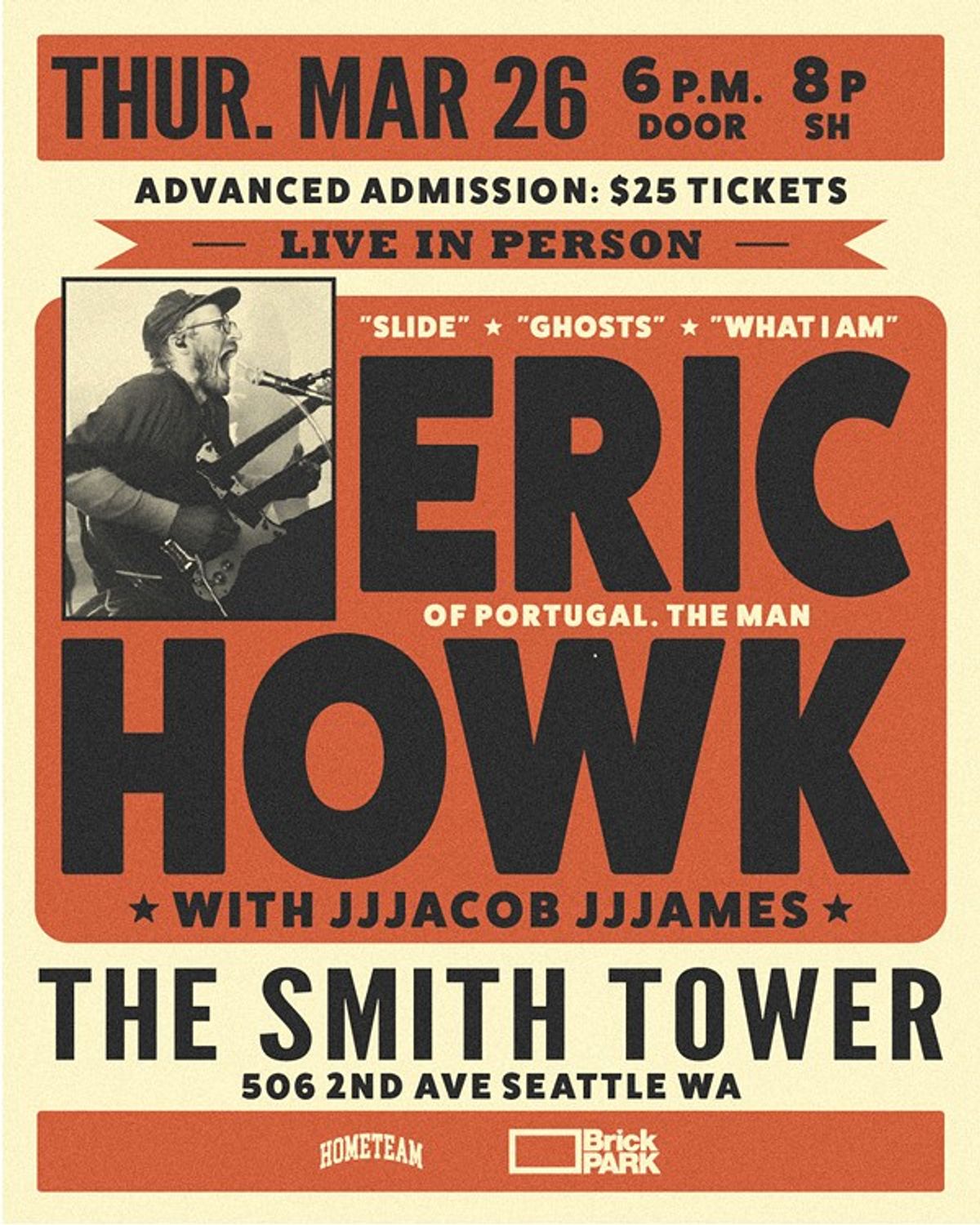 Eric Howk of Portugal. The Man at Smith Tower in Seattle, WA - Thursday ...