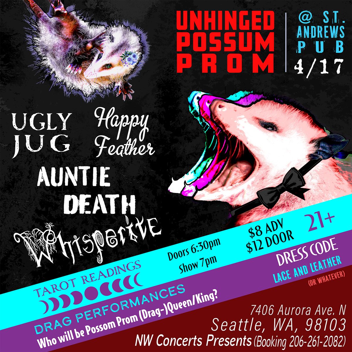 Unhinged Possum Prom at St. Andrew's Pub in Seattle, WA - Friday, April ...