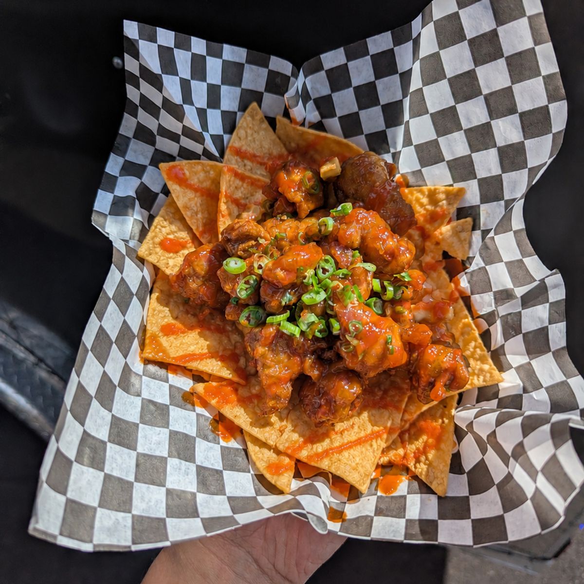Loaded Orange Chicken Nachos @ Hawker Station PDX