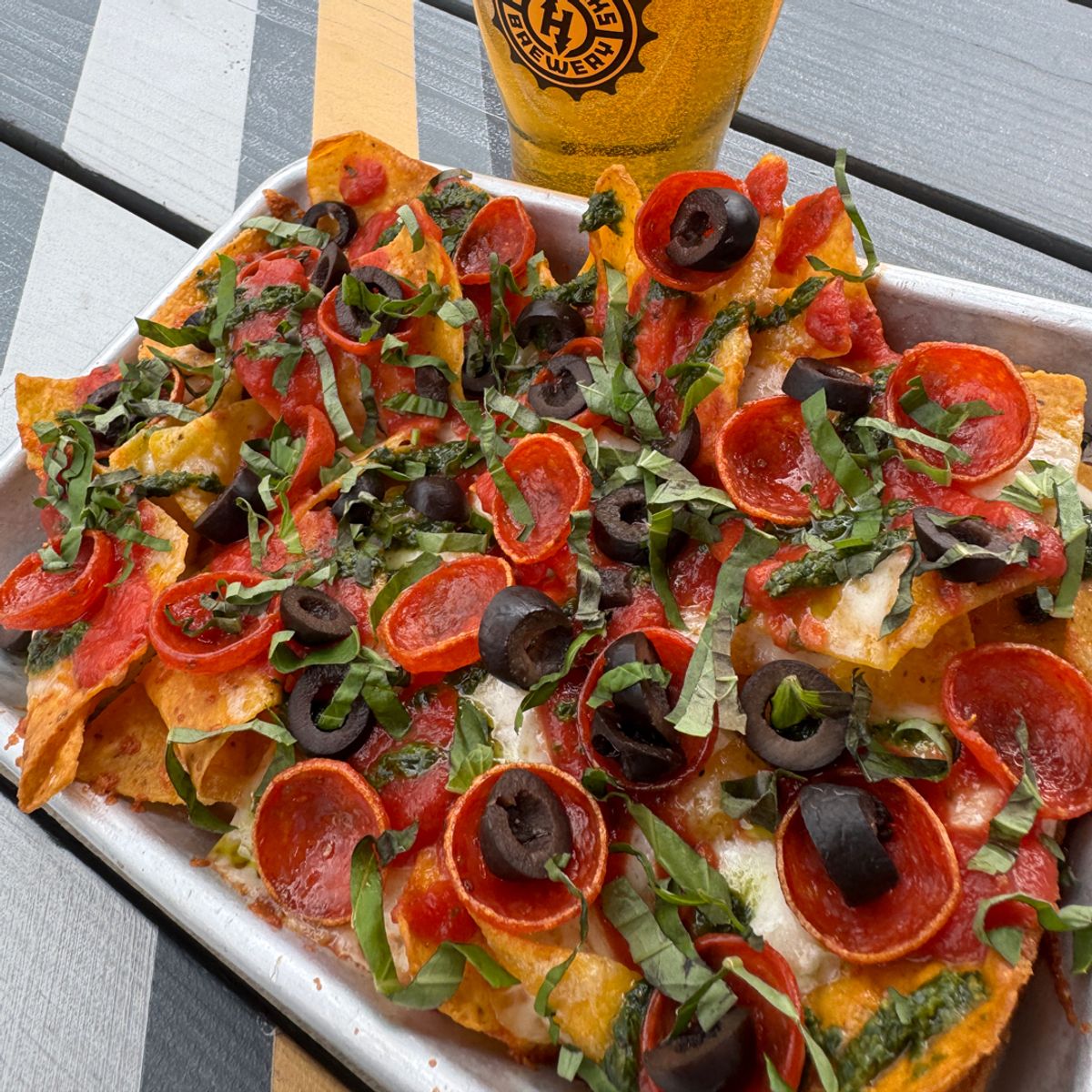 Pizza Nachos @ Hopworks Brewery