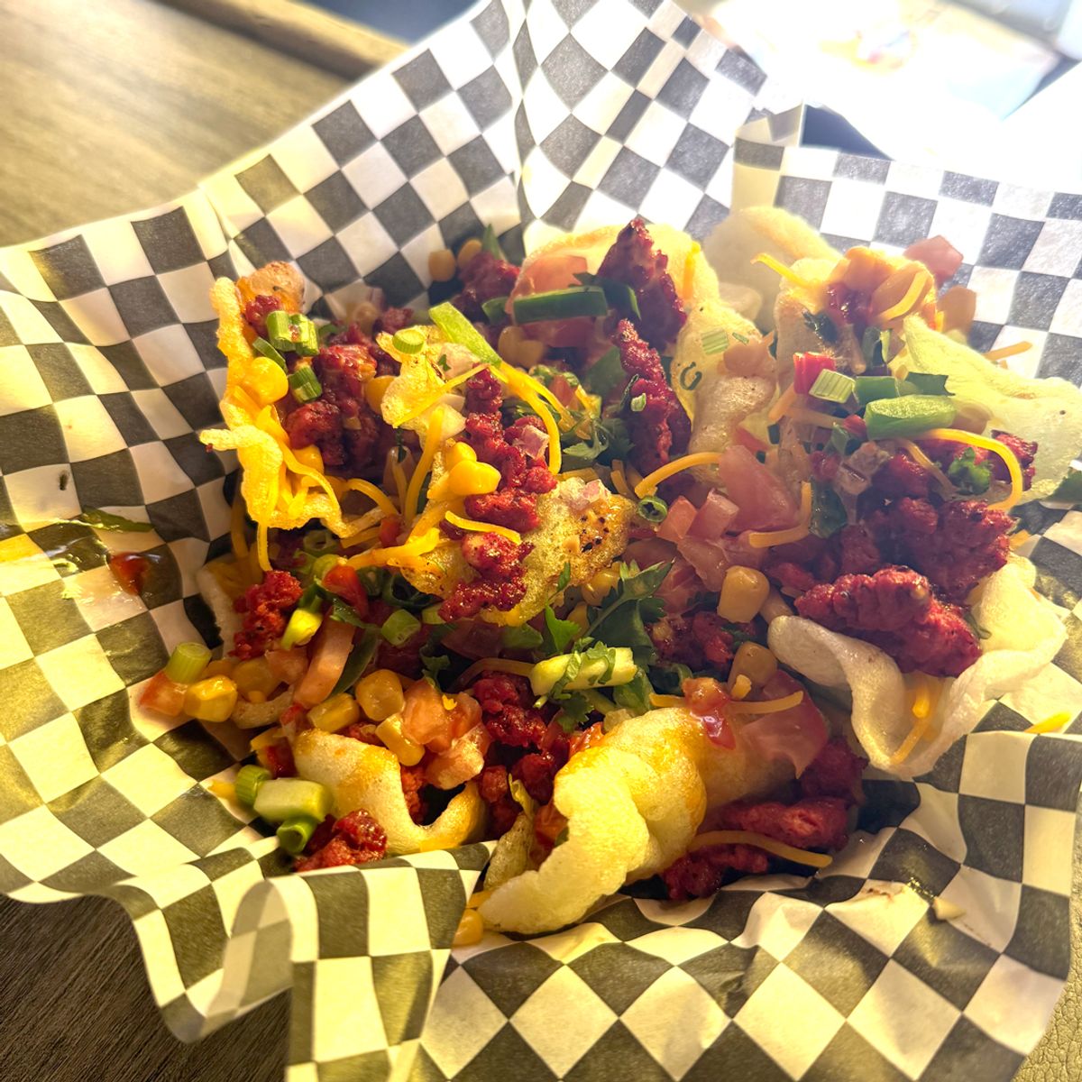 Longanisa Shrimp Chip Nacho @ Hunny Beez