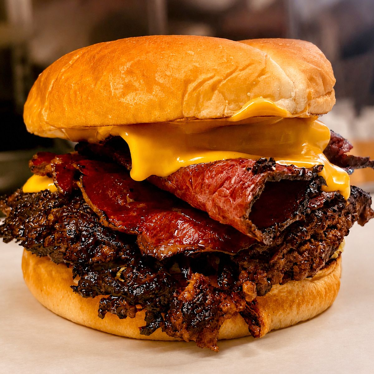 Pastrami Thor Smash Burger @ Iron Strike Smash Burgers at Midtown Beer Garden