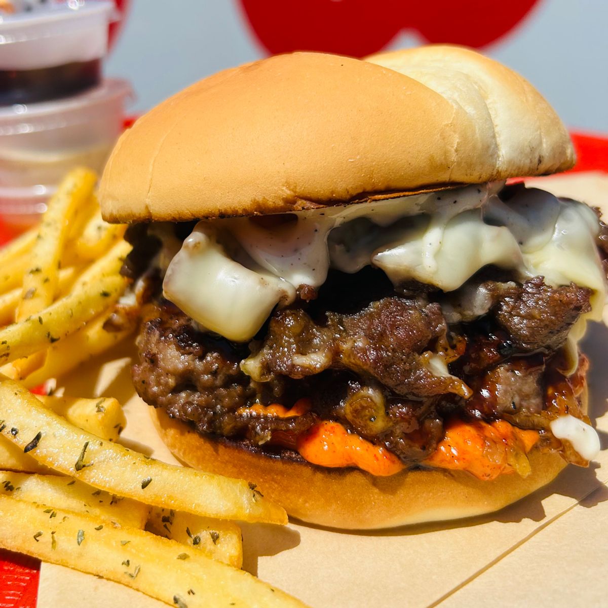 Tteok Kalbi Korean Philly Burger @ Wow Cow