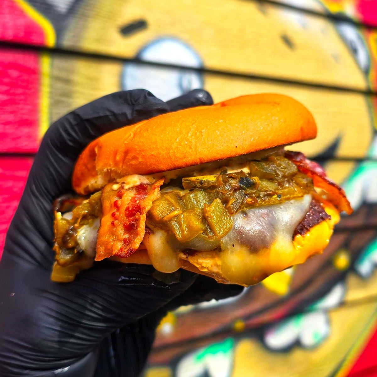 The Hatch Green Chile Bacon Burger @ MidCity SmashedBurger @ Prost! Marketplace