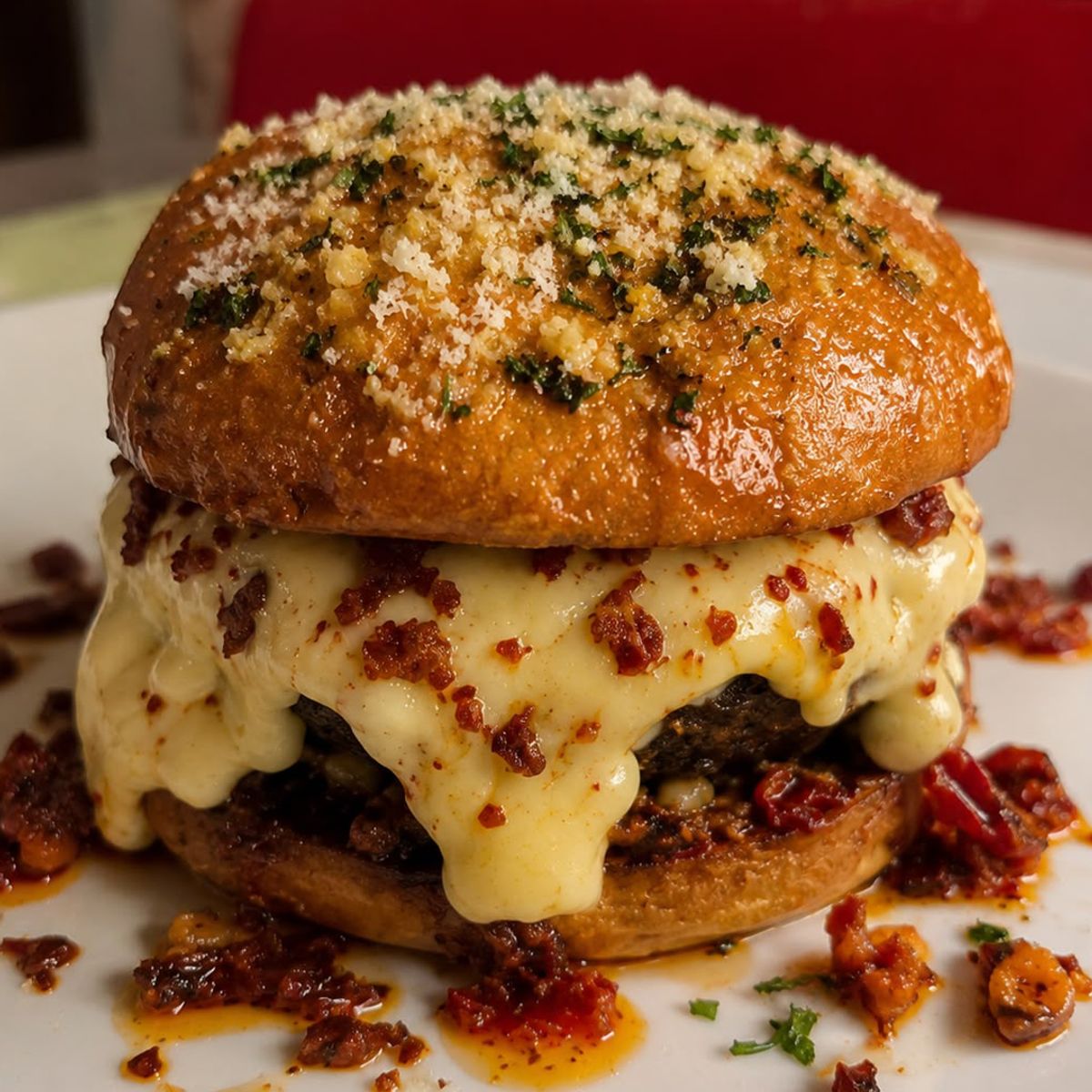 Garlic Knot alla Gricia Burger @ The Italian Job