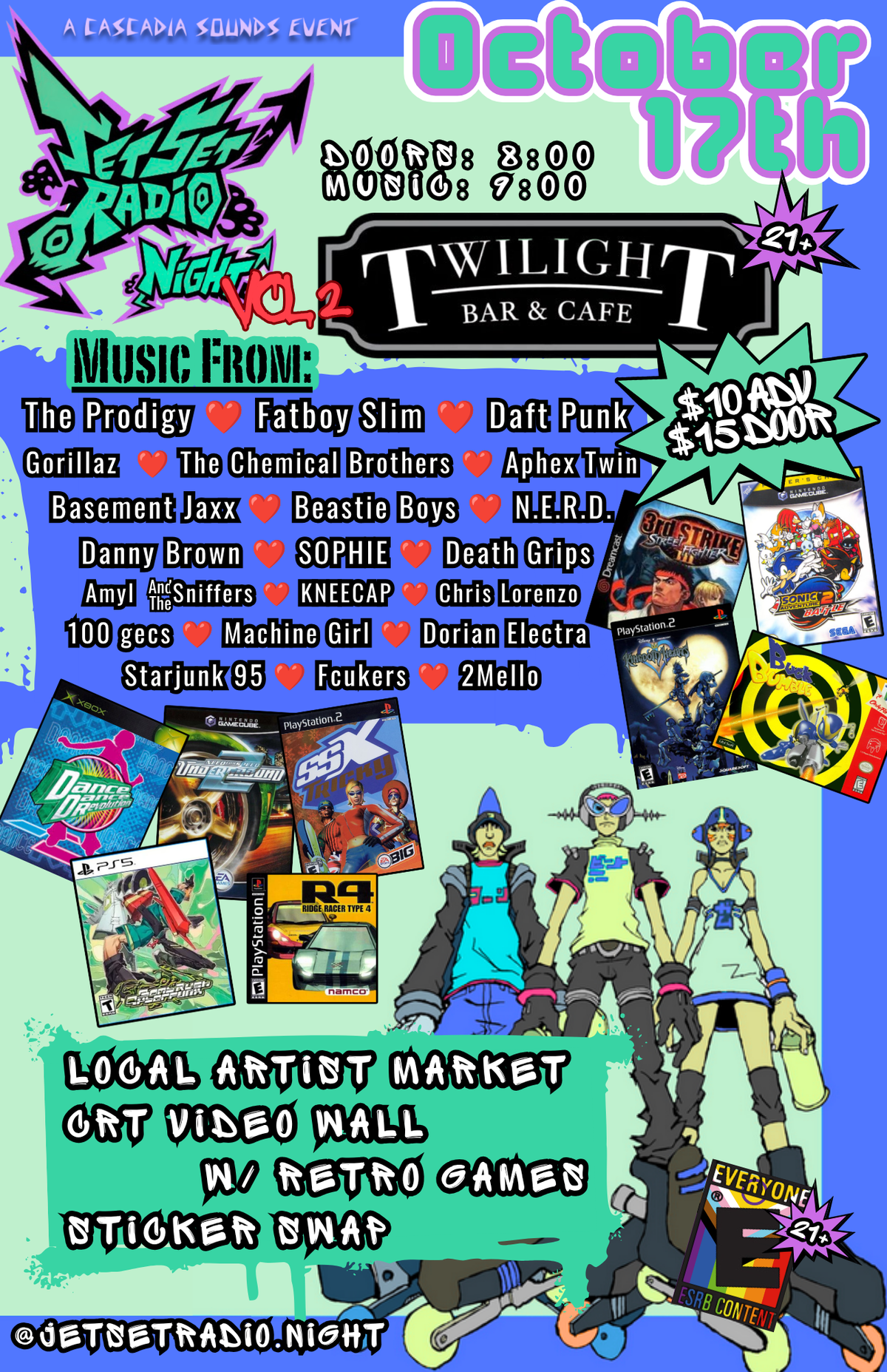 Jet Set Radio Night at Twilight Cafe and Bar in Portland, OR