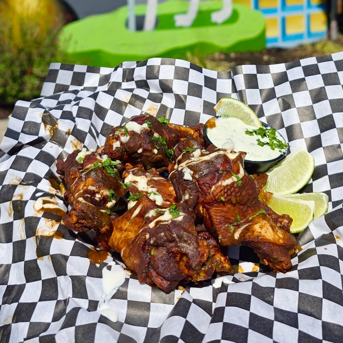 Abuela's Mole Wings @ Birdie Time Pub