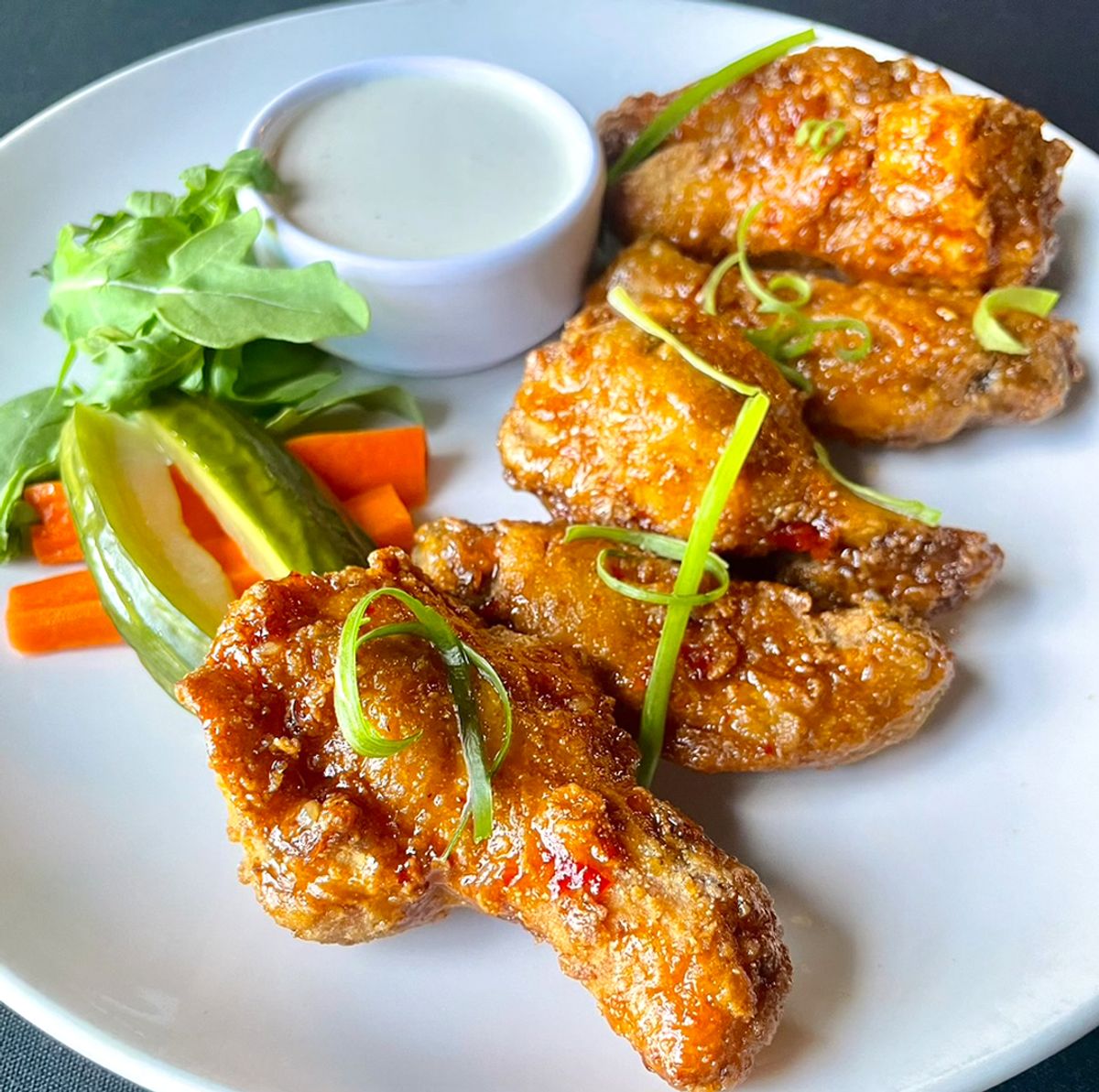 Crispy Mango Habanero Wings @ Swine Moonshine & Whiskey Bar