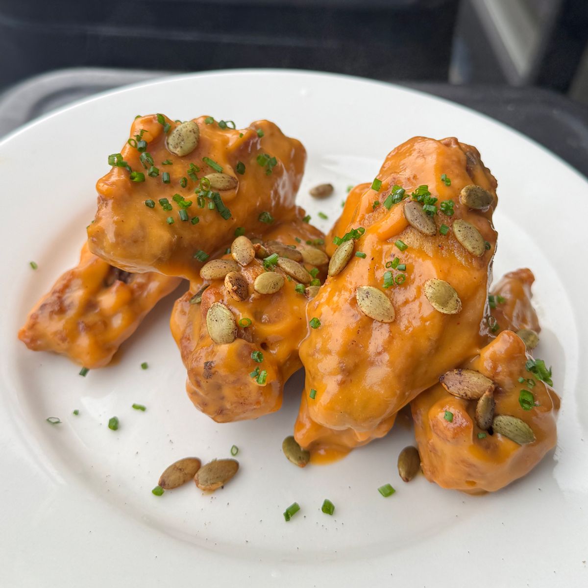 Slammin Peach Habanero BBQ Wangs @ Duke's Public House