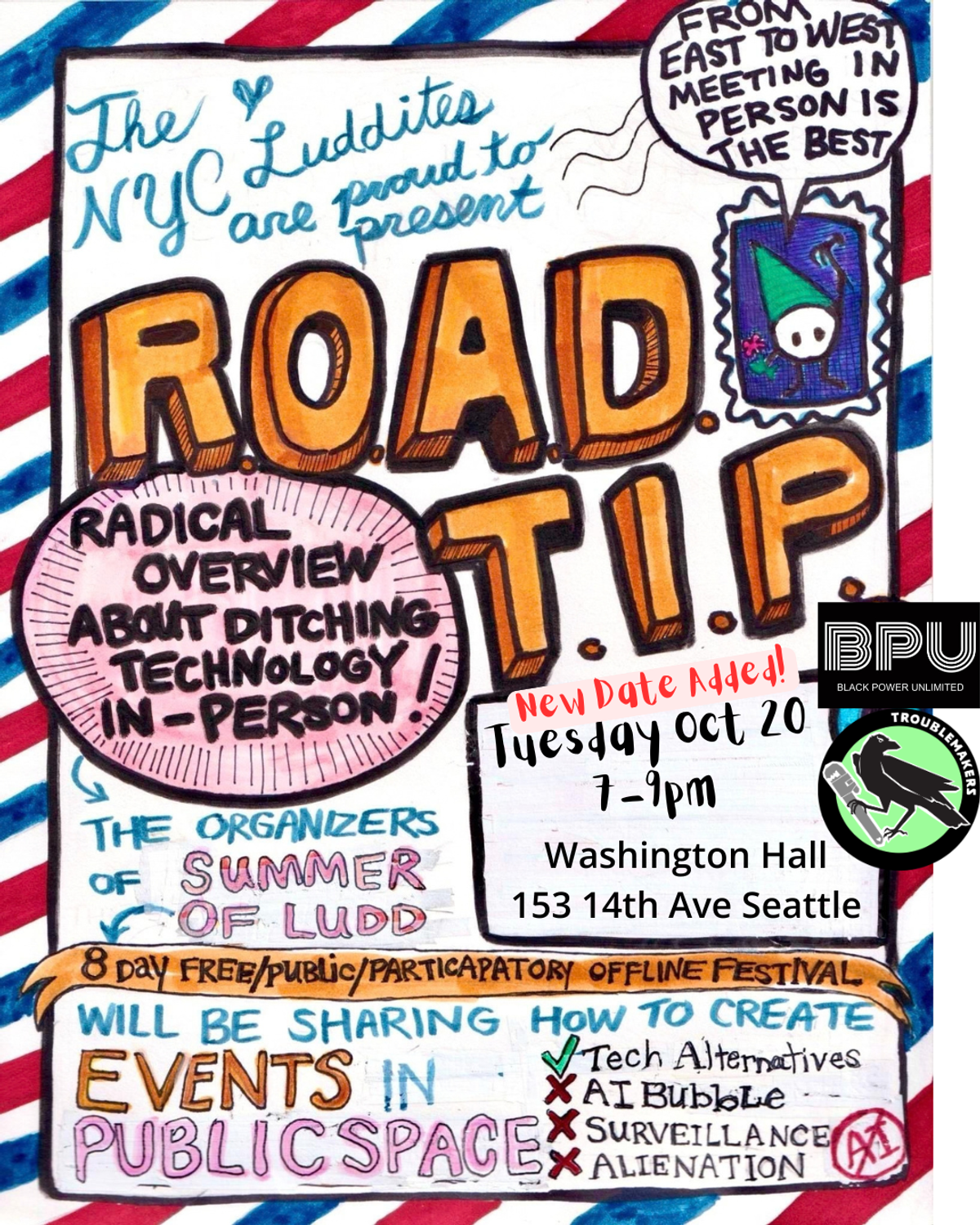 Luddite R.O.A.D.T.I.P. at Washington Hall in Seattle, WA - Tuesday ...