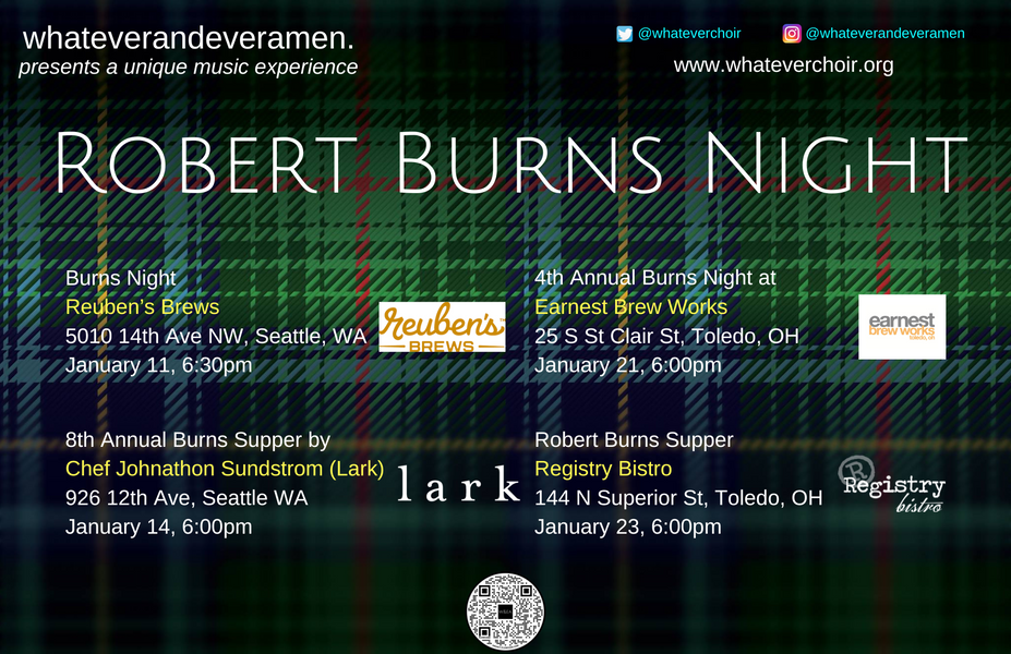 Robert Burns Night at Reuben's Brews in Seattle, WA Thursday, January