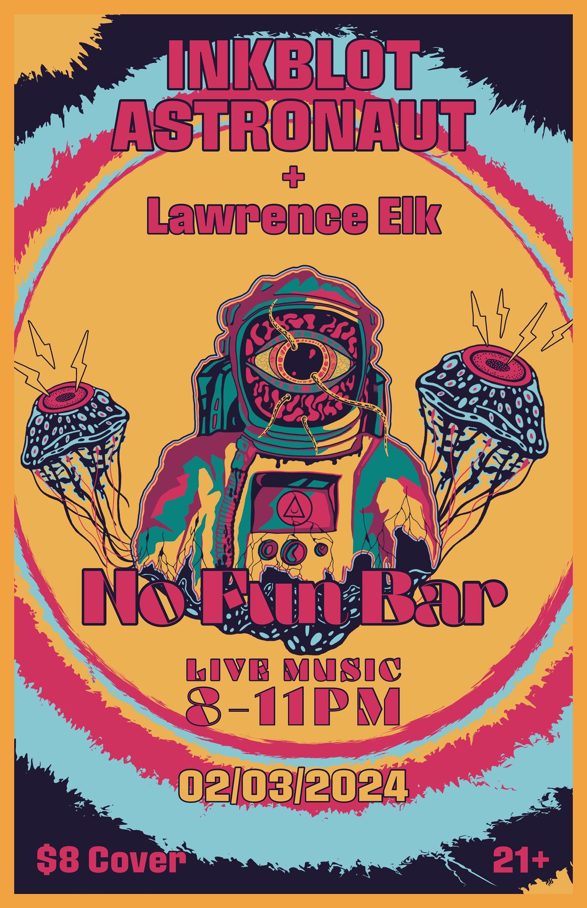 Inkblot Astronaut with Lawrence Elk at No Fun in Portland, Oregon