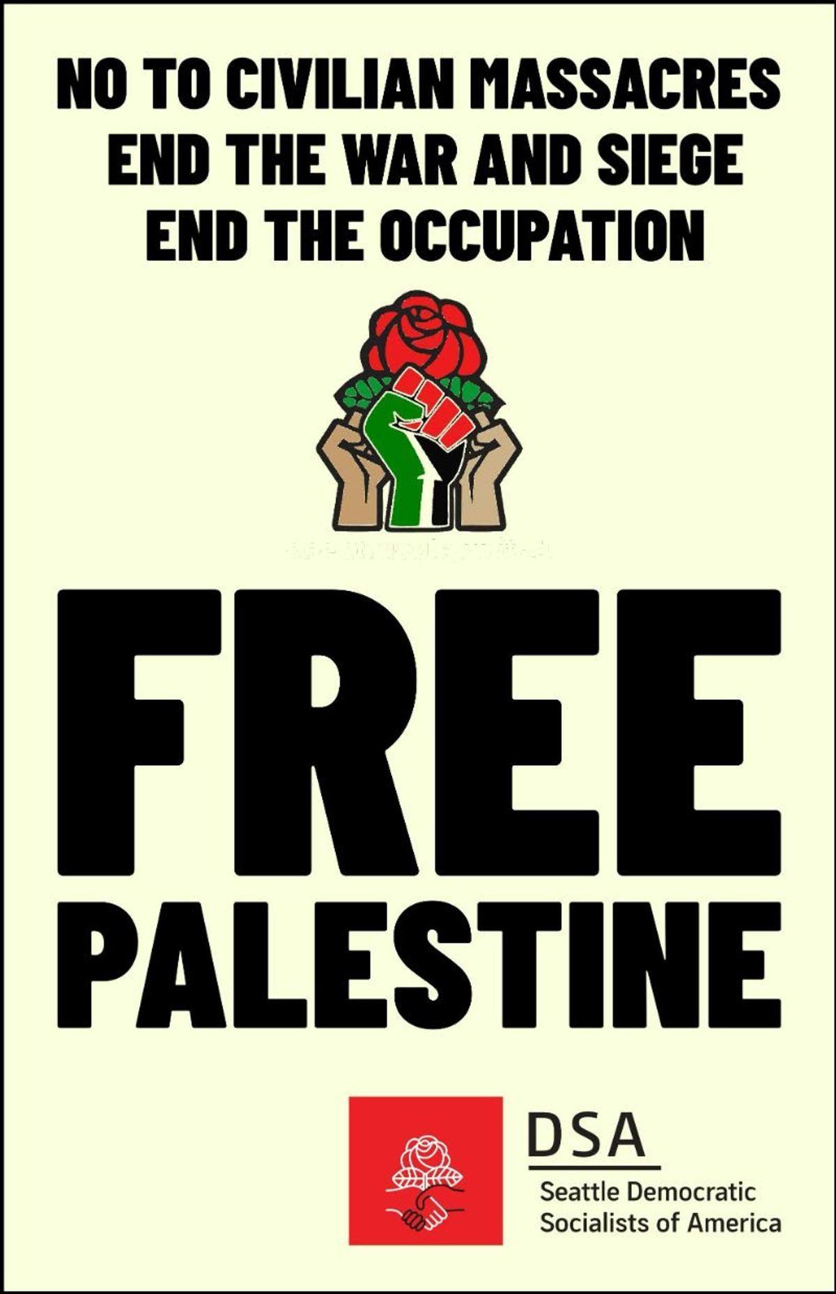 停止向以色列提供军事援助！结束对加沙的战争！在西雅图华盛顿州的西湖公园集会 - 12月23日星期六
