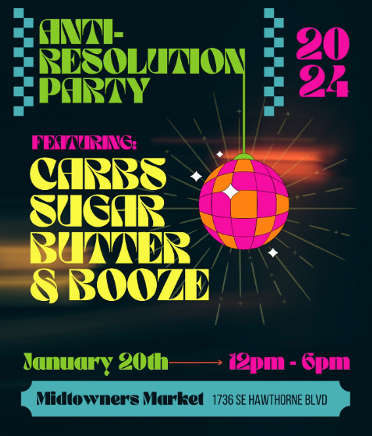 Anti-Resolution Party at Midtowners Market in Portland, OR - Saturday ...