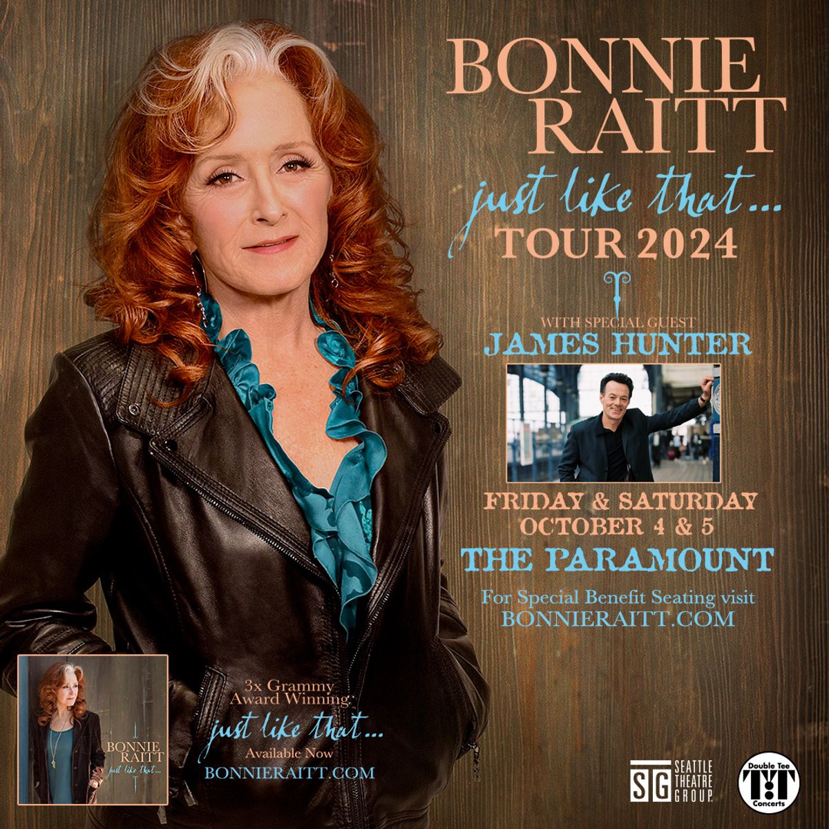Bonnie Raitt Just Like That...Tour 2024 at Paramount Theatre in