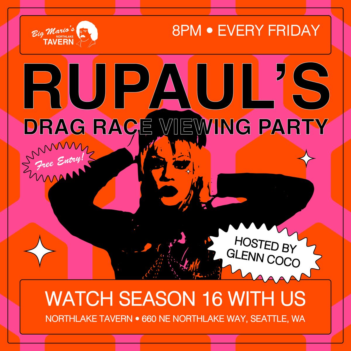 Ru Paul's Drag Race Viewing Hosted by Glenn Coco at Big Mario's Pizza ...