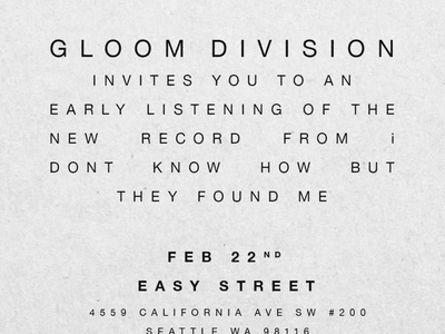 iDKHOW "Gloom Division" Listening Party