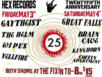 Hex Records 25th Anniversary: Gaytheist, The Helm, Wipes, and Yellfire