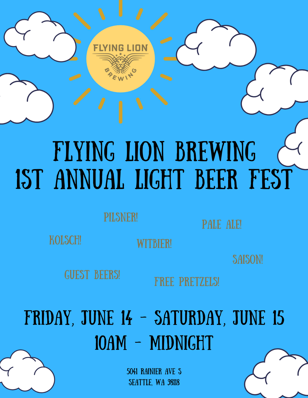 Flying Lion Brewing First Annual Light Beer Fest at Flying Lion Brewing