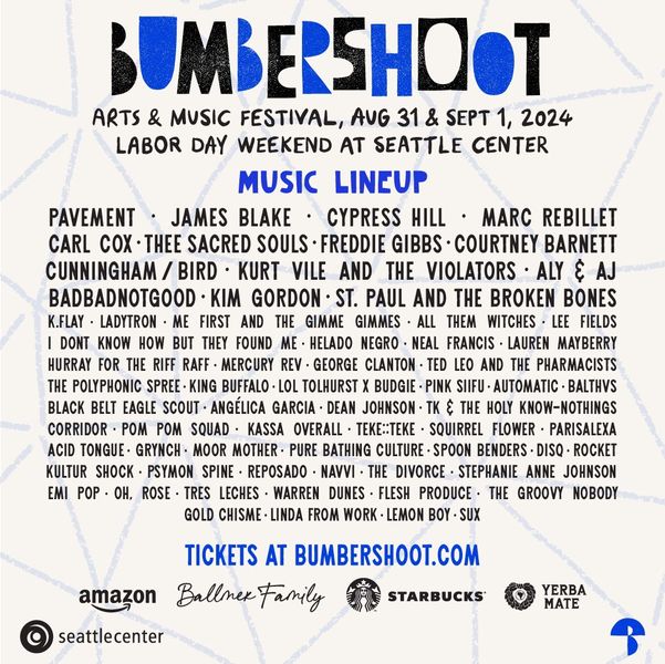 Bumbershoot 2025 at Seattle Center in Seattle, WA Every day, from