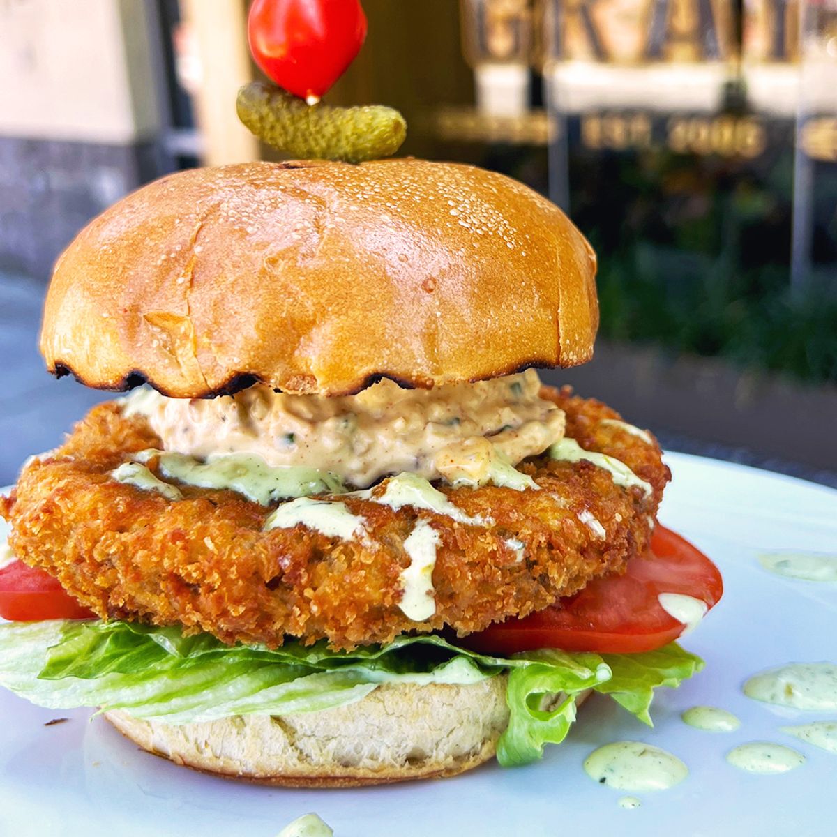 Turf & Chirp Burger at Grays Restaurant and Bar in Vancouver, WA ...