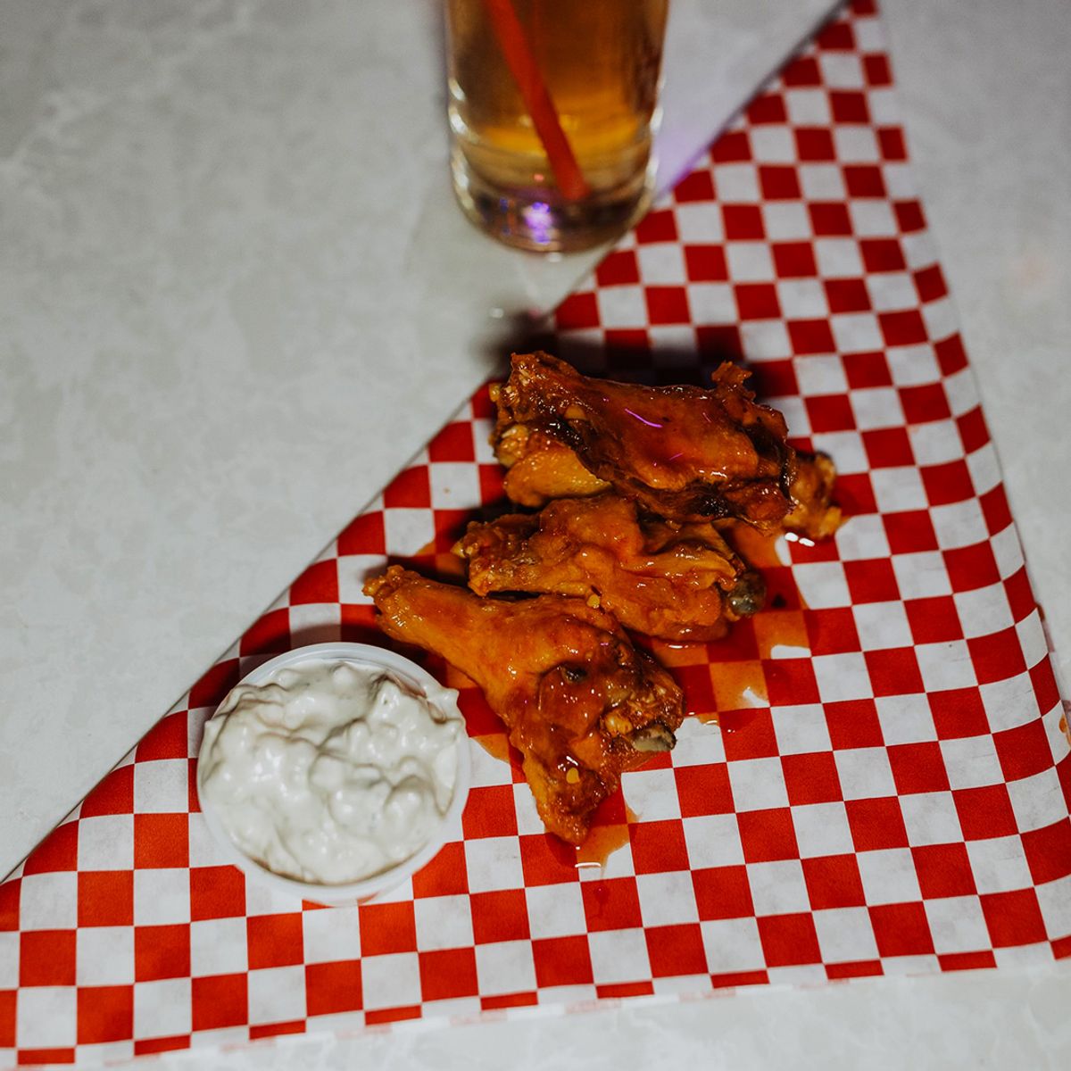 Bingo’s Hot-Honey-Buffalo Wings at Creepy's in Portland, Oregon - Every ...