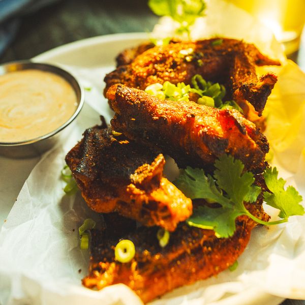 Slow Smoked Cajun Dry Rubbed Wings with Spicy Ranch