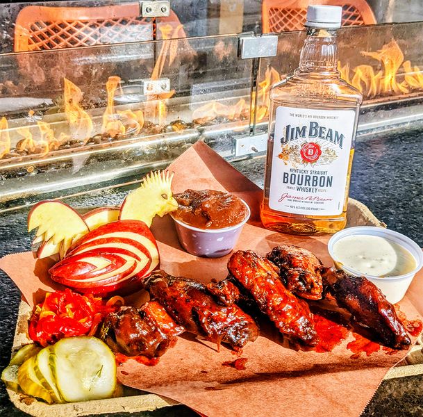 Apple Budder Barbecue Bourbon Glazed Wings