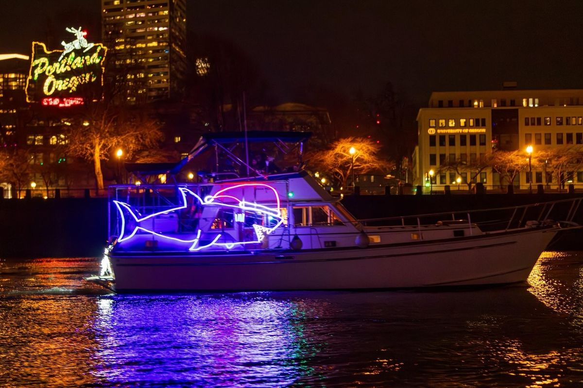 Christmas Ships Parade at Willamette River in Portland, OR Multiple