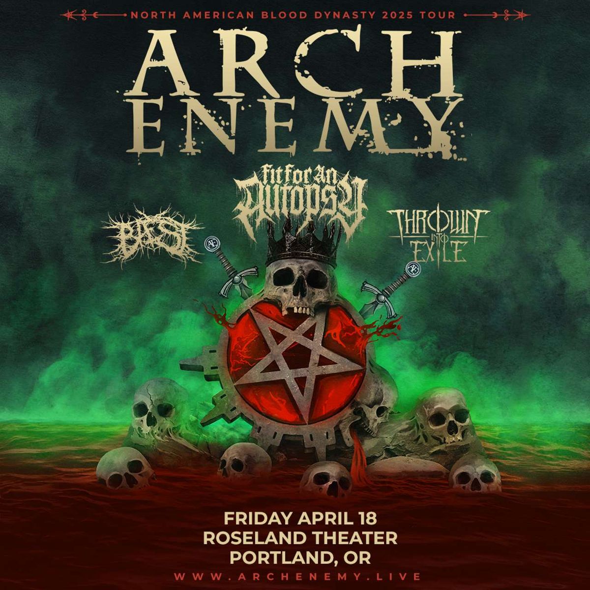 Arch Enemy: Blood Dynasty 2025 Tour at Roseland Theater in