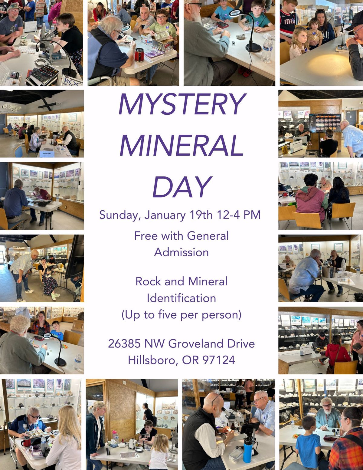 Mystery Mineral Day at Rice Northwest Museum of Rocks & Minerals in ...